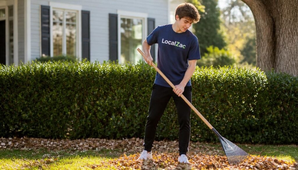 A young person at work in their own neighbourhood, close to home